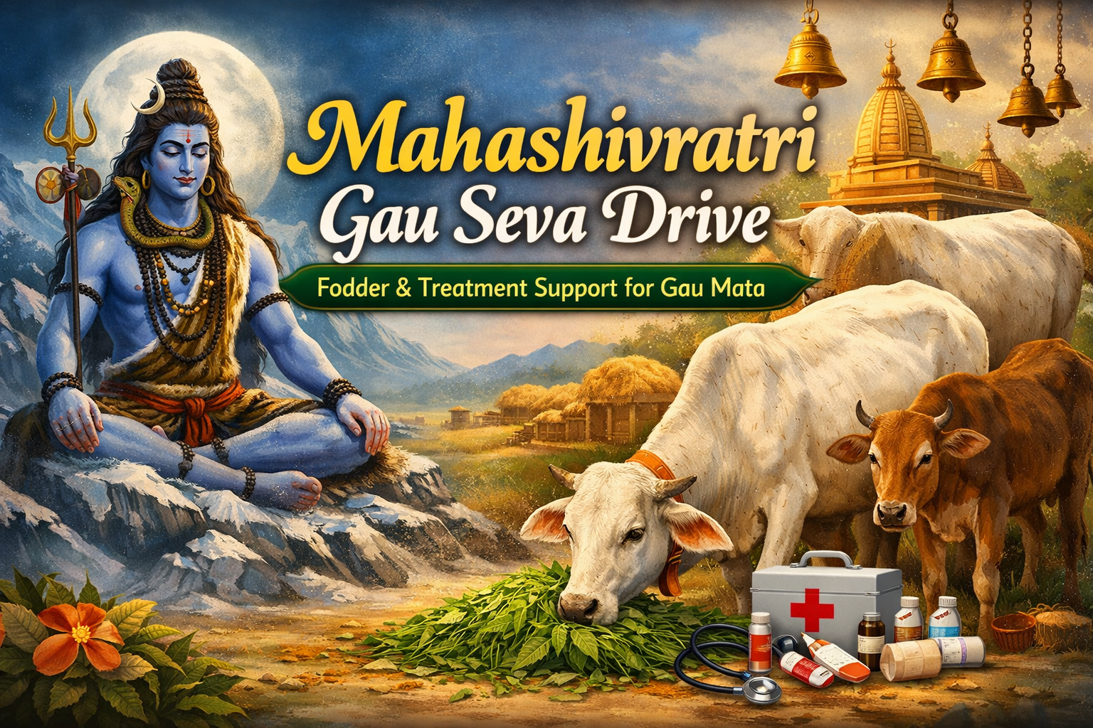Mahashivratri Gau Seva Drive — Fodder & Treatment Support for Gau Mata