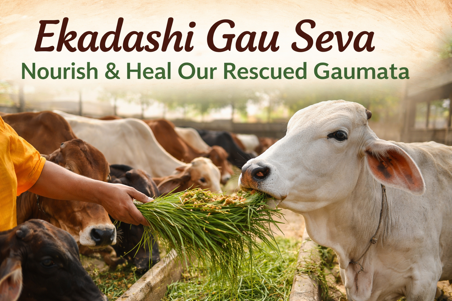 Ekadashi Gau Seva: Nourish and Heal Our Rescued Gaumata