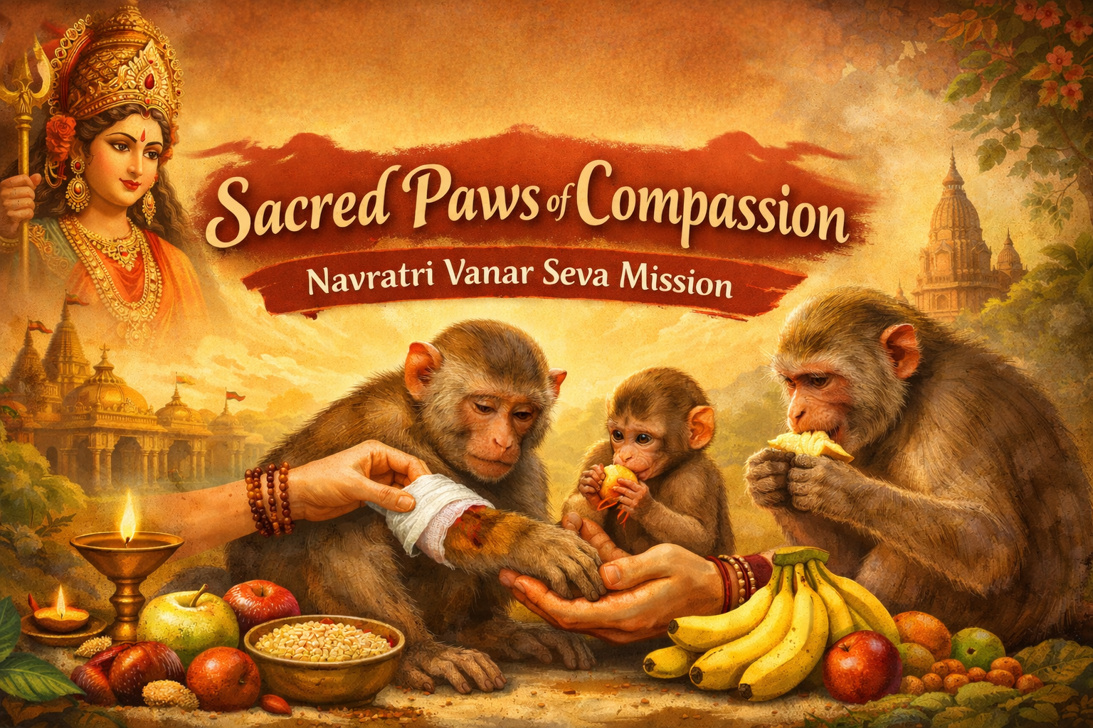 Sacred Paws of Compassion: Navratri Vanar Seva Mission