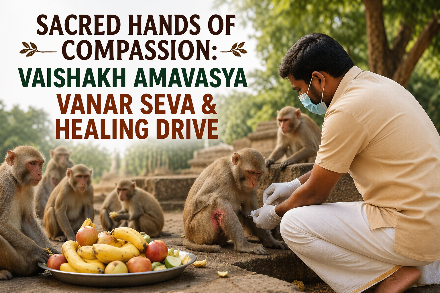 Sacred Hands of Compassion: Vaishakh Amavasya Vanar Seva & Healing Drive