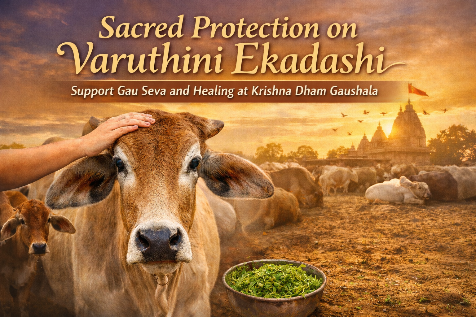 Gau Seva and Blessings on Varuthini Ekadashi