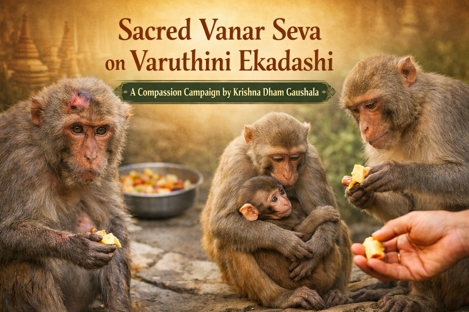 Sacred Vanar Seva on Varuthini Ekadashi
